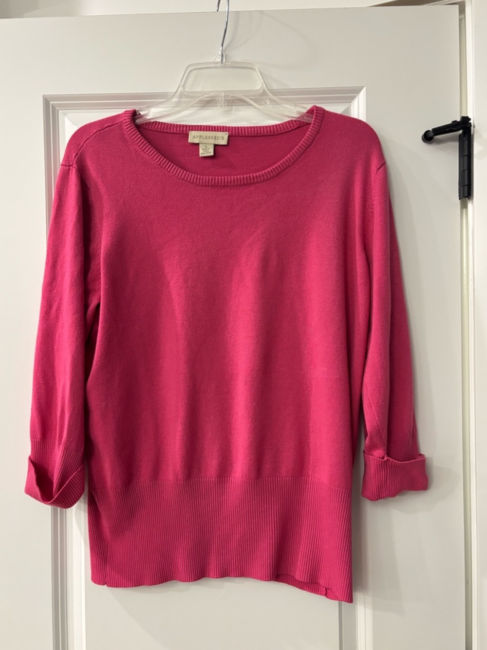 Appleseed's Bright Pink Crewneck Sweater